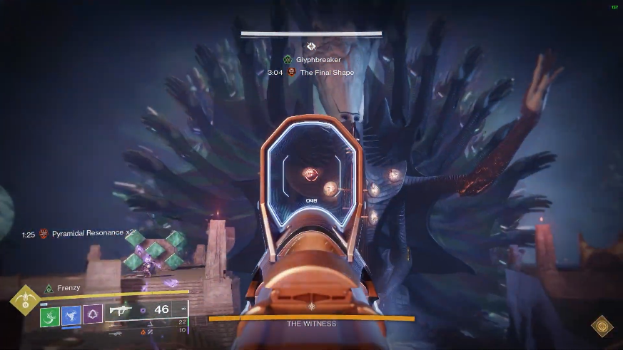 Destiny 2 raid encounter against the Witness with boss health bar